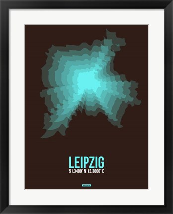 Framed Leipzig Radiant Map 2 Print