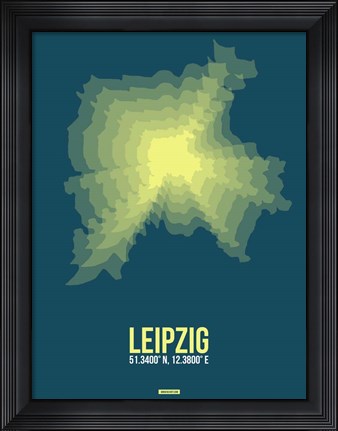 Framed Leipzig Radiant Map 3 Print