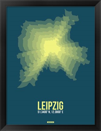 Framed Leipzig Radiant Map 3 Print