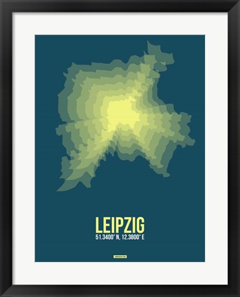 Framed Leipzig Radiant Map 3 Print