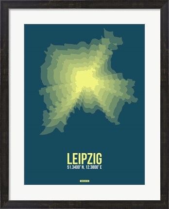 Framed Leipzig Radiant Map 3 Print