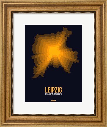 Framed Leipzig Radiant Map 4 Print