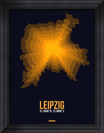 Framed Leipzig Radiant Map 4 Print