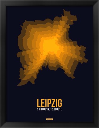 Framed Leipzig Radiant Map 4 Print