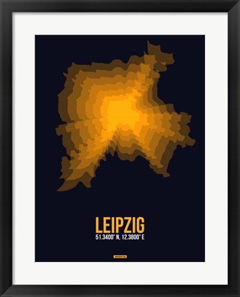 Framed Leipzig Radiant Map 4 Print