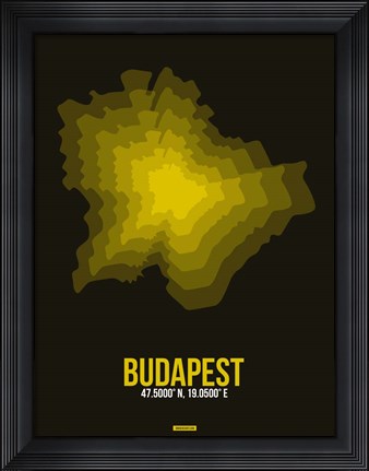 Framed Budapest Radiant Map 1 Print