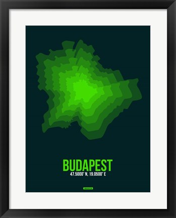 Framed Budapest Radiant Map 2 Print