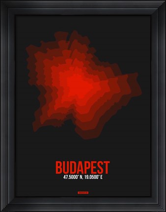 Framed Budapest Radiant Map 3 Print