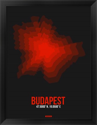 Framed Budapest Radiant Map 3 Print