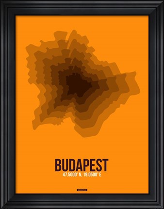 Framed Budapest Radiant Map 4 Print