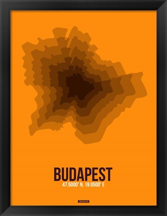 Framed Budapest Radiant Map 4 Print