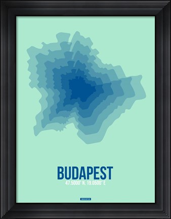 Framed Budapest Radiant Map 5 Print