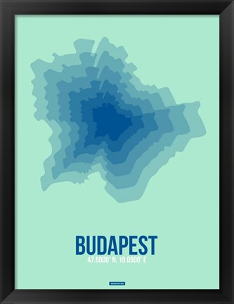 Framed Budapest Radiant Map 5 Print