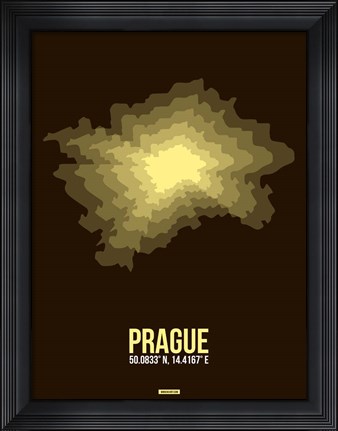 Framed Prague Radiant Map 1 Print