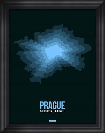 Framed Prague Radiant Map 2 Print