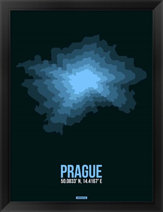 Framed Prague Radiant Map 2 Print