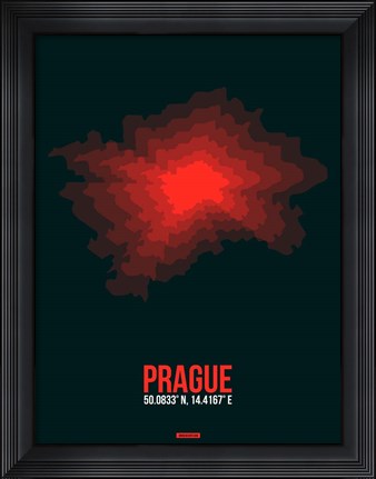 Framed Prague Radiant Map 3 Print