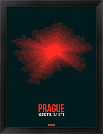 Framed Prague Radiant Map 3 Print