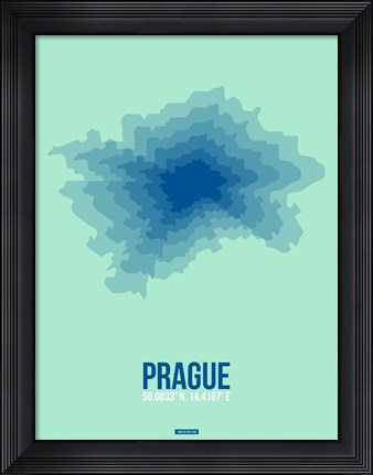 Framed Prague Radiant Map 4 Print