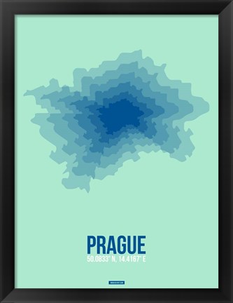 Framed Prague Radiant Map 4 Print