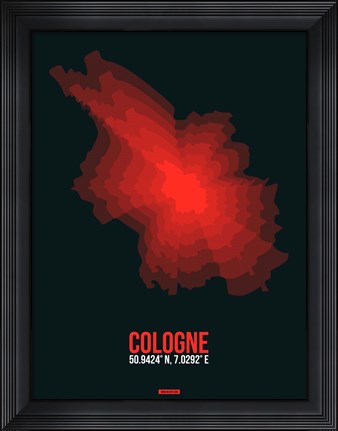 Framed Cologne Radiant Map 1 Print