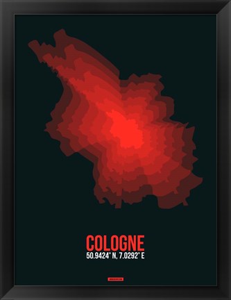 Framed Cologne Radiant Map 1 Print