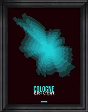 Framed Cologne Radiant Map 2 Print