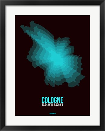 Framed Cologne Radiant Map 2 Print