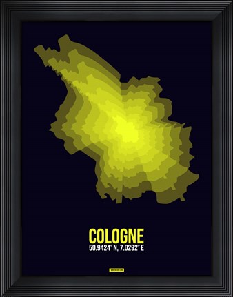 Framed Cologne Radiant Map 3 Print