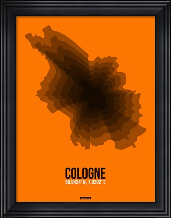 Framed Cologne Radiant Map 4 Print
