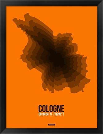 Framed Cologne Radiant Map 4 Print
