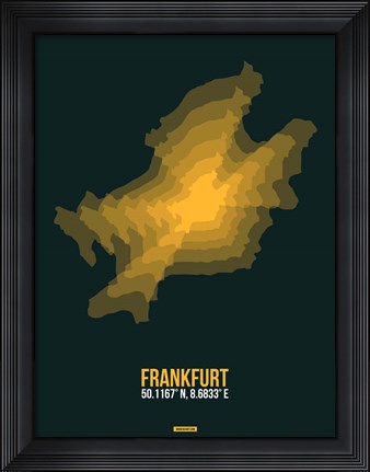 Framed Frankfurt Radiant Map 1 Print