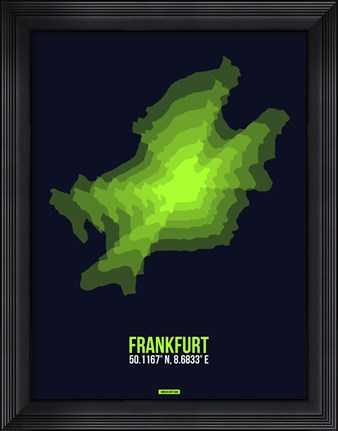Framed Frankfurt Radiant Map 2 Print