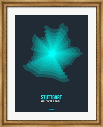 Framed Stuttgart Radiant Map 1 Print