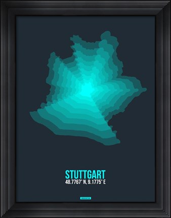 Framed Stuttgart Radiant Map 1 Print