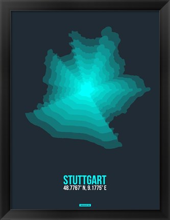 Framed Stuttgart Radiant Map 1 Print