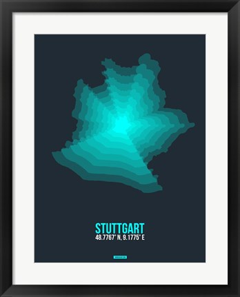 Framed Stuttgart Radiant Map 1 Print