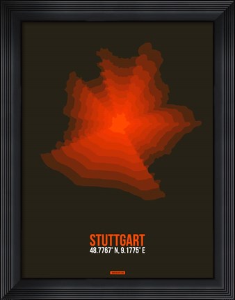 Framed Stuttgart Radiant Map 2 Print