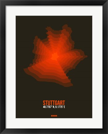 Framed Stuttgart Radiant Map 2 Print