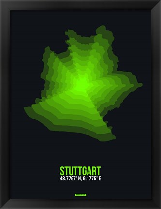 Framed Stuttgart Radiant Map 3 Print