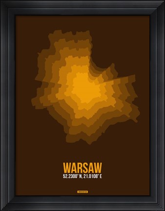 Framed Warsaw Radiant Map 1 Print