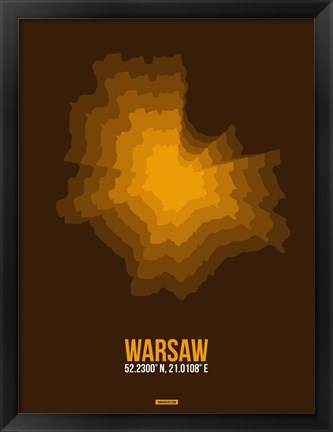 Framed Warsaw Radiant Map 1 Print