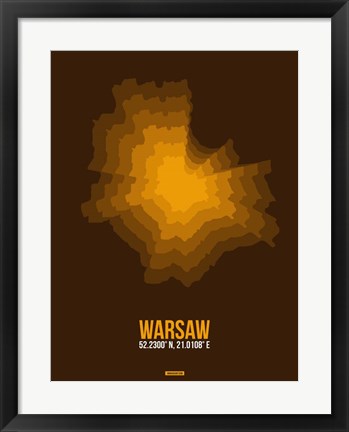 Framed Warsaw Radiant Map 1 Print