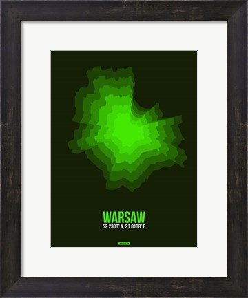 Framed Warsaw Radiant Map 2 Print