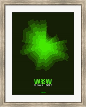 Framed Warsaw Radiant Map 2 Print