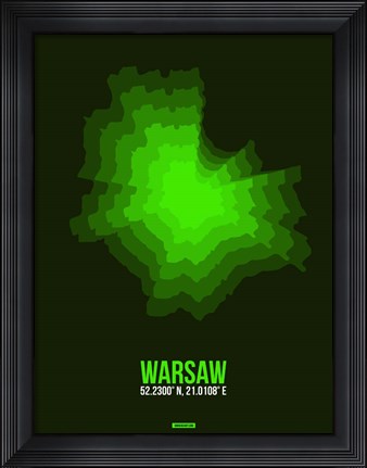 Framed Warsaw Radiant Map 2 Print