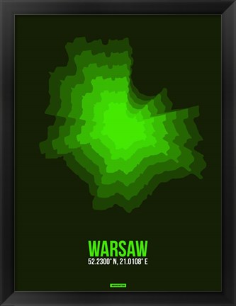 Framed Warsaw Radiant Map 2 Print