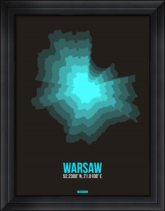 Framed Warsaw Radiant Map 3 Print