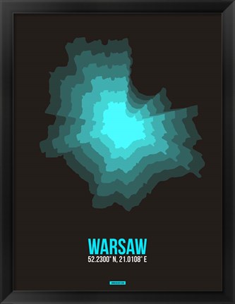 Framed Warsaw Radiant Map 3 Print