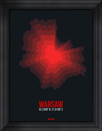 Framed Warsaw Radiant Map 4 Print
